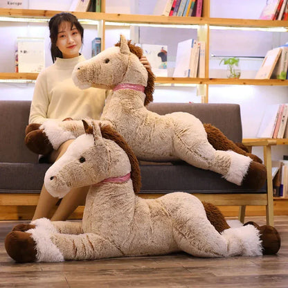 Skanto | Giant Fluffy Brown Grey Horse Plush Toy