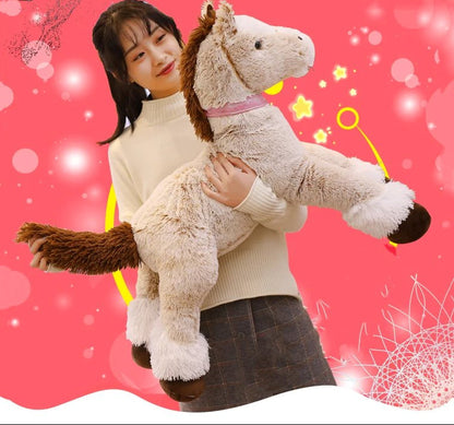 Skanto | Giant Fluffy Brown Grey Horse Plush Toy
