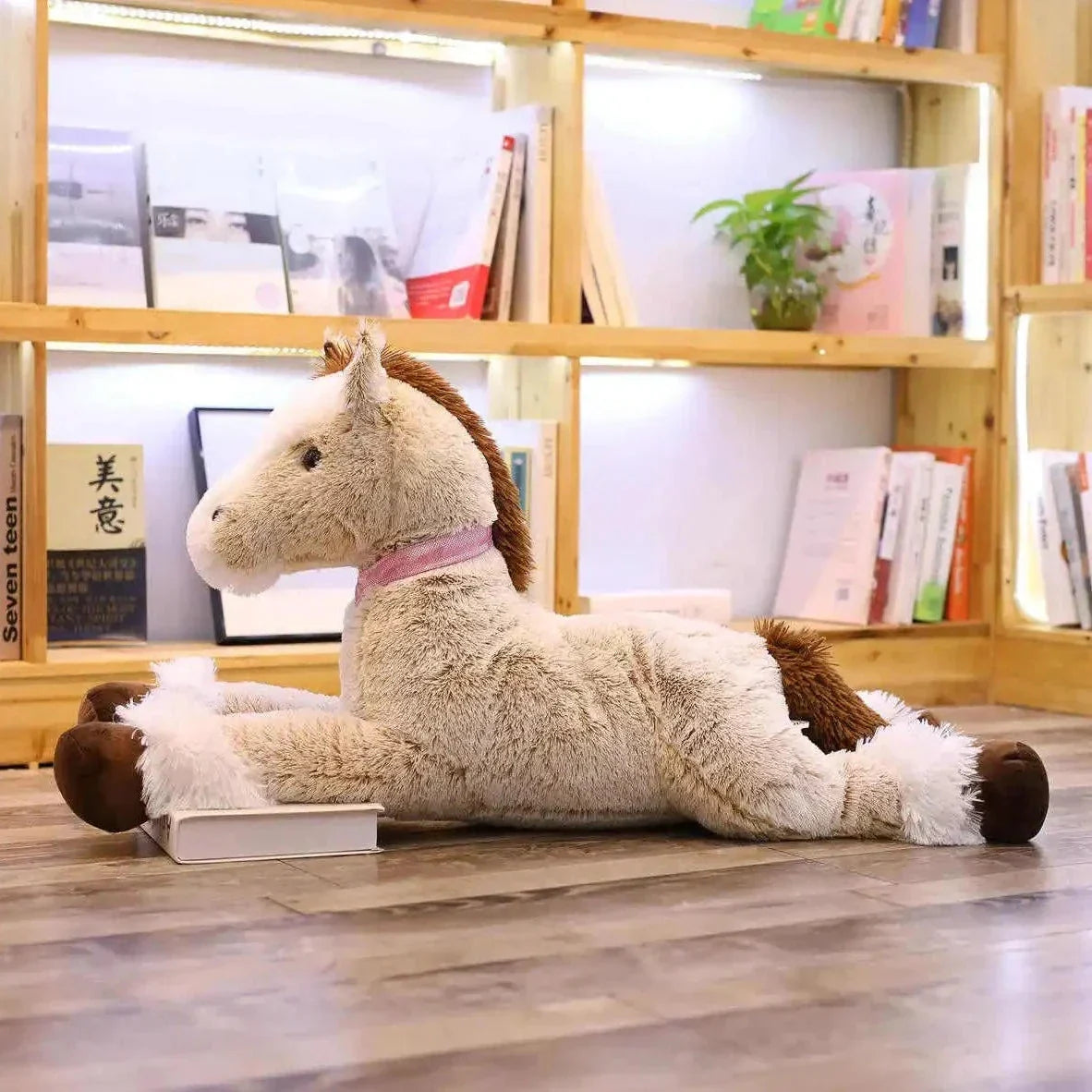 Skanto | Giant Fluffy Brown Grey Horse Plush Toy