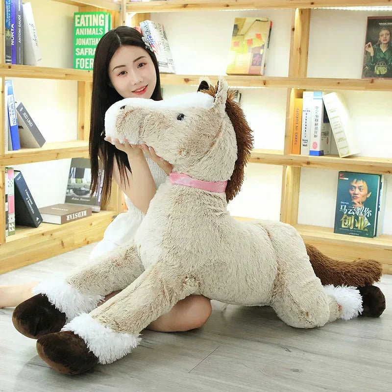 Skanto | Giant Fluffy Brown Grey Horse Plush Toy