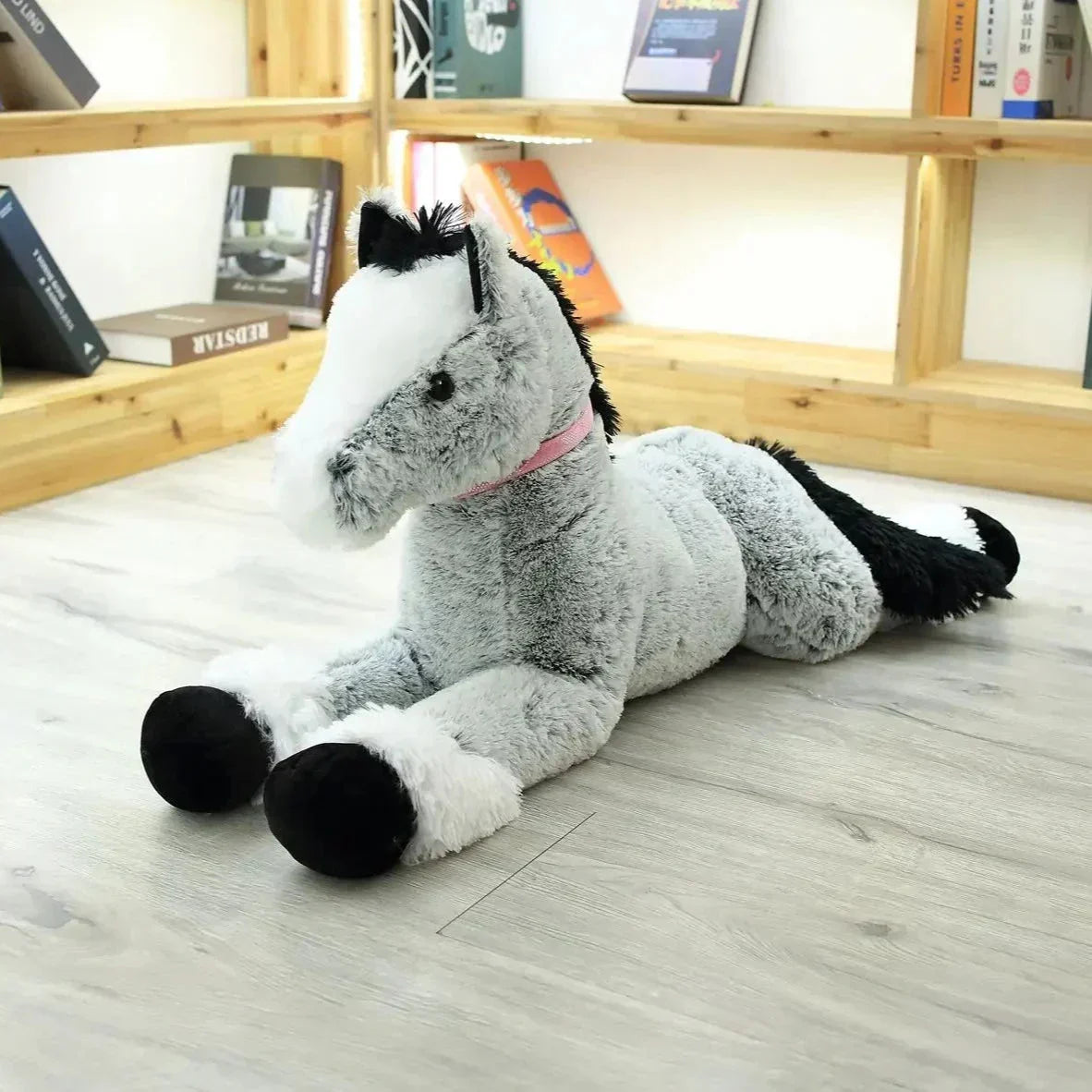 Skanto | Giant Fluffy Brown Grey Horse Plush Toy