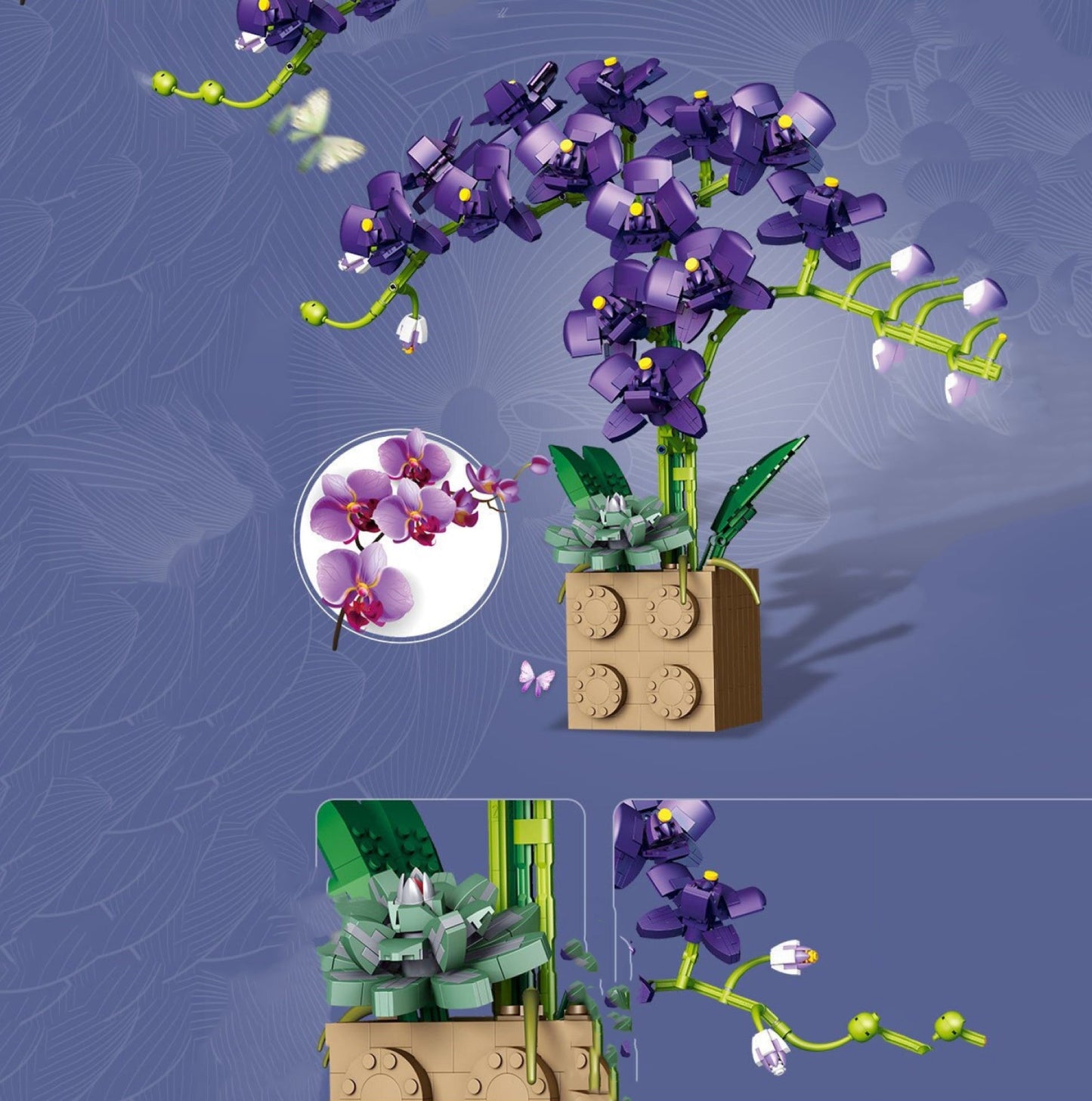 Skanto | Huge Blossoming Orchid Flower Building Set Collection