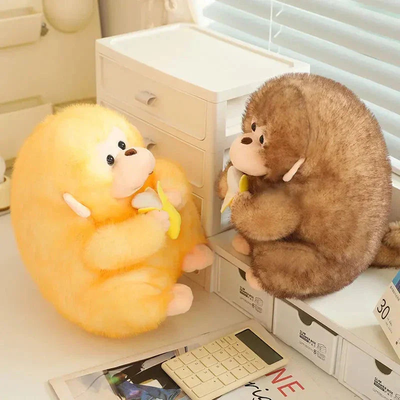BowLift | Kawaii Yellow Brown Chunky Monkey With Banana Plushie
