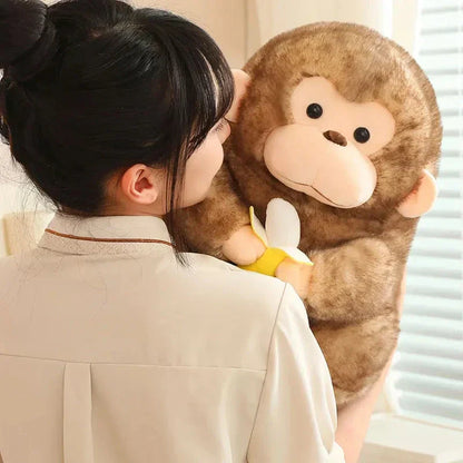BowLift | Kawaii Yellow Brown Chunky Monkey With Banana Plushie