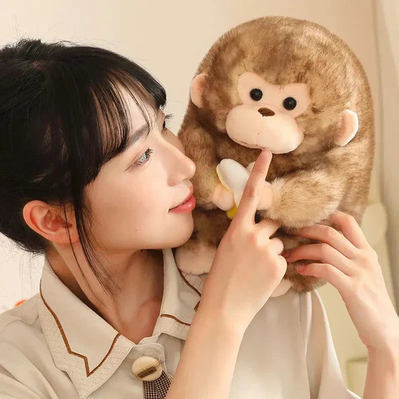 BowLift | Kawaii Yellow Brown Chunky Monkey With Banana Plushie