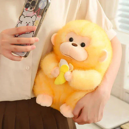 BowLift | Kawaii Yellow Brown Chunky Monkey With Banana Plushie
