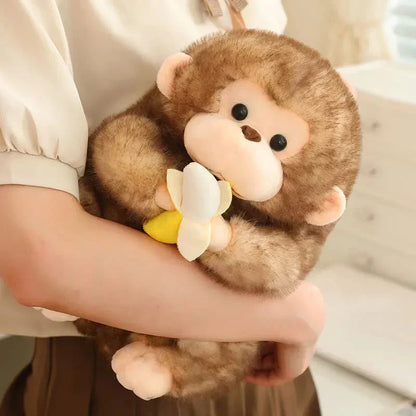 BowLift | Kawaii Yellow Brown Chunky Monkey With Banana Plushie