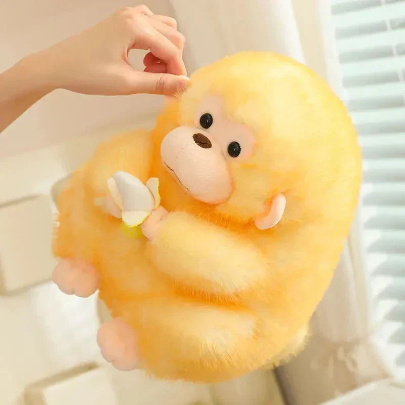 BowLift | Kawaii Yellow Brown Chunky Monkey With Banana Plushie