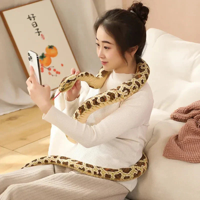 Brehn | Long Realistic Brown Green Orange Snake Plush Toys
