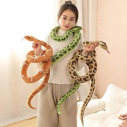 BowLift | Long Realistic Brown Green Orange Snake Plushies