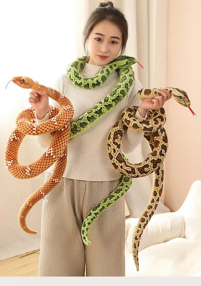 BowLift | Long Realistic Brown Green Orange Snake Plushies
