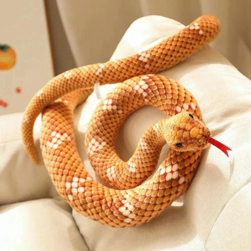 Brehn | Long Realistic Brown Green Orange Snake Plush Toys