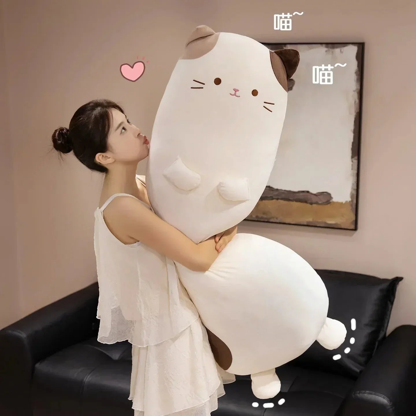 BowLift | Mochi the Long Snuggly Spotted Cat Plush