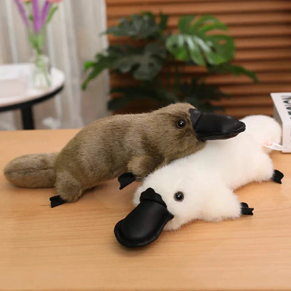 BowLift | Pleep the Fluffy Brown & White Platypus Plush