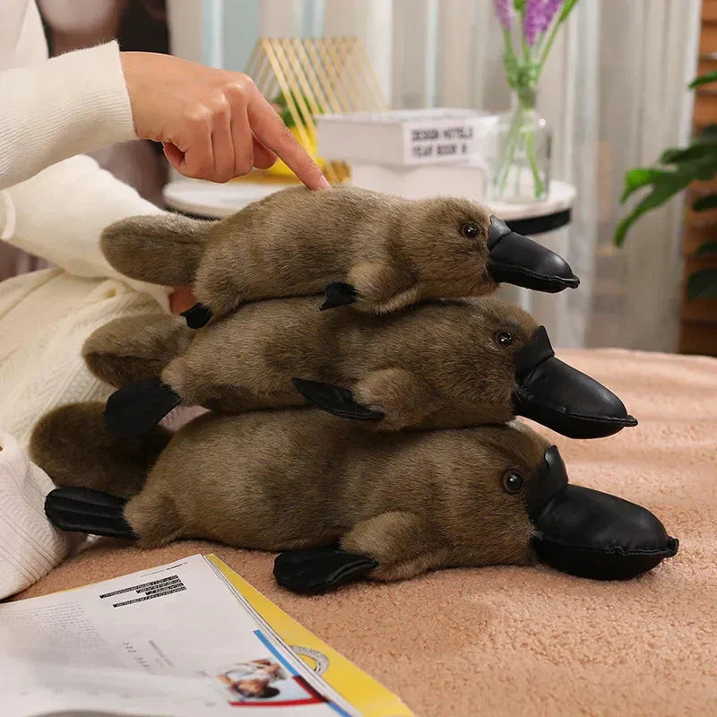 BowLift | Pleep the Fluffy Brown & White Platypus Plush