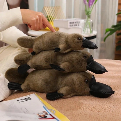 BowLift | Pleep the Fluffy Brown & White Platypus Plush