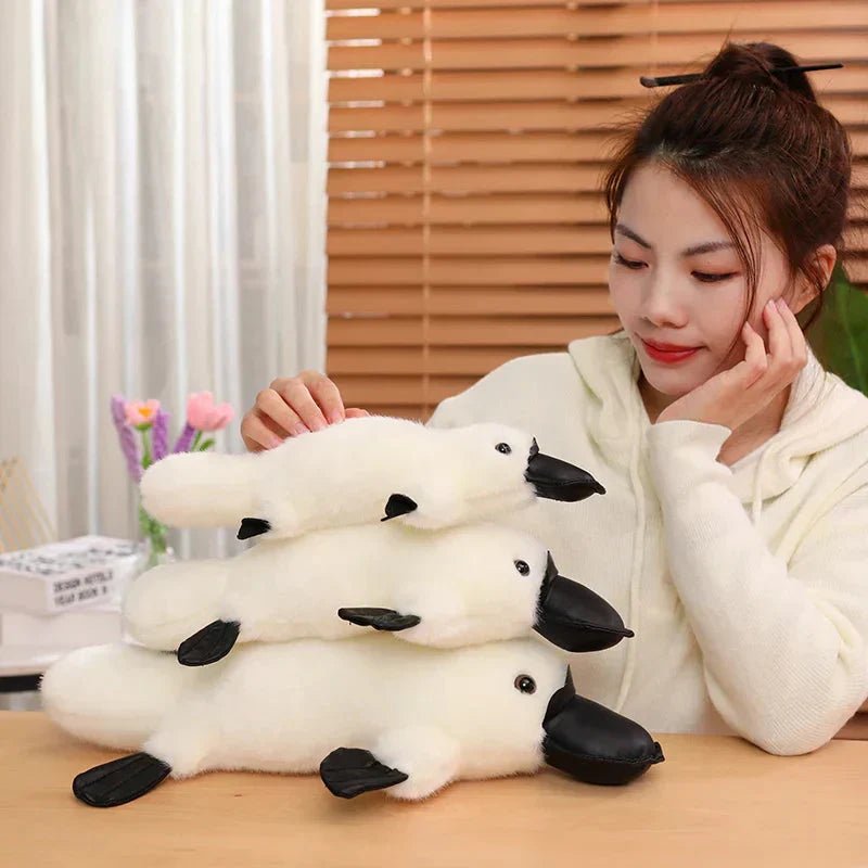 BowLift | Pleep the Fluffy Brown & White Platypus Plush