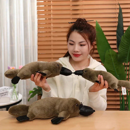 BowLift | Pleep the Fluffy Brown & White Platypus Plush
