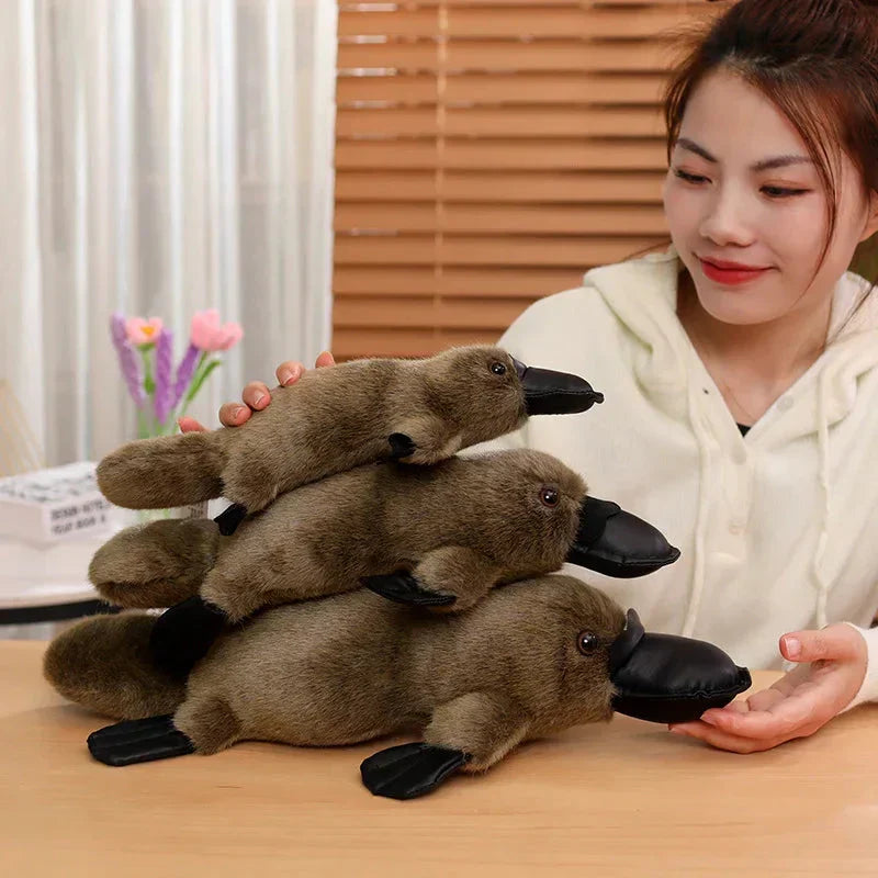 BowLift | Pleep the Fluffy Brown & White Platypus Plush