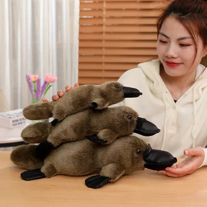 BowLift | Pleep the Fluffy Brown & White Platypus Plush