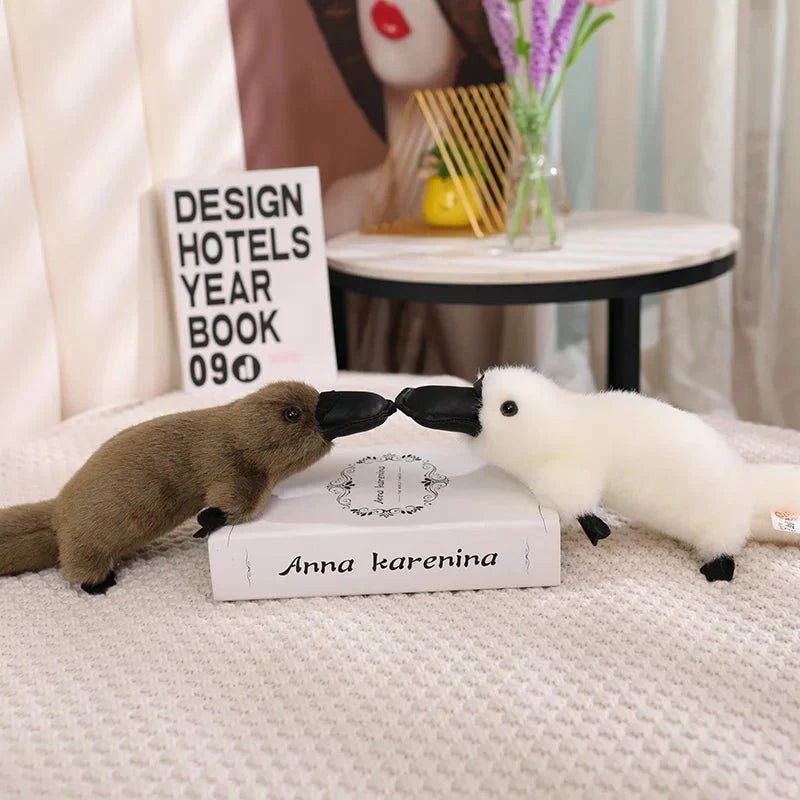 BowLift | Pleep the Fluffy Brown & White Platypus Plush