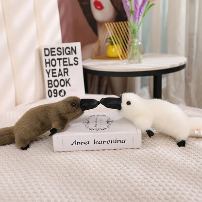 BowLift | Pleep the Fluffy Brown & White Platypus Plush