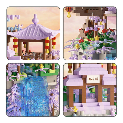 Skanto | Purple Sakura Floating Island Nano Building Set