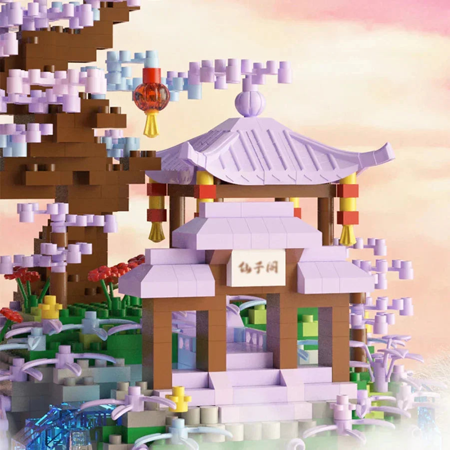 Skanto | Purple Sakura Floating Island Nano Building Set