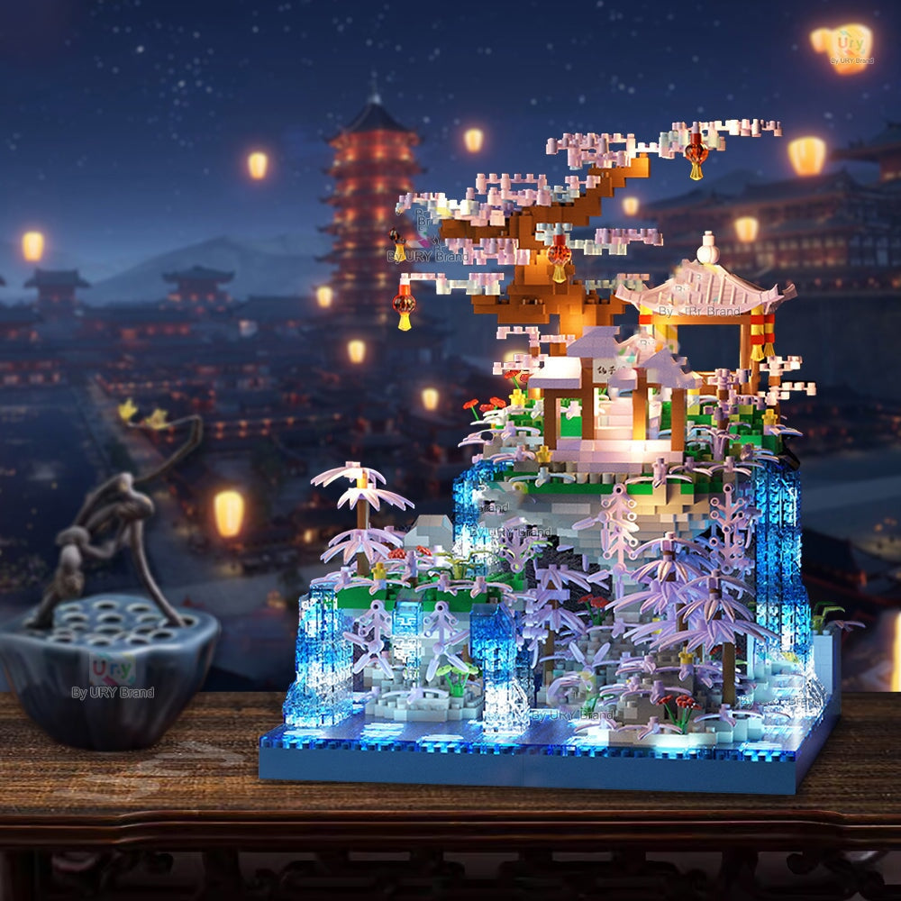 Skanto | Purple Sakura Floating Island Nano Building Set