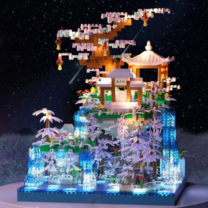 Skanto | Purple Sakura Floating Island Nano Building Set