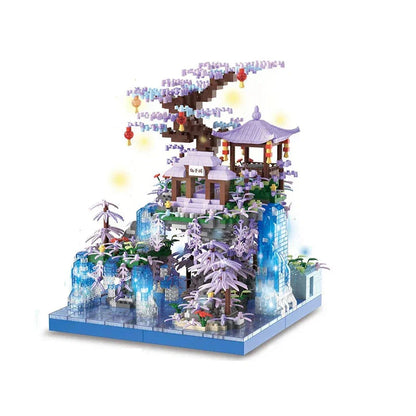 Skanto | Purple Sakura Floating Island Nano Building Set
