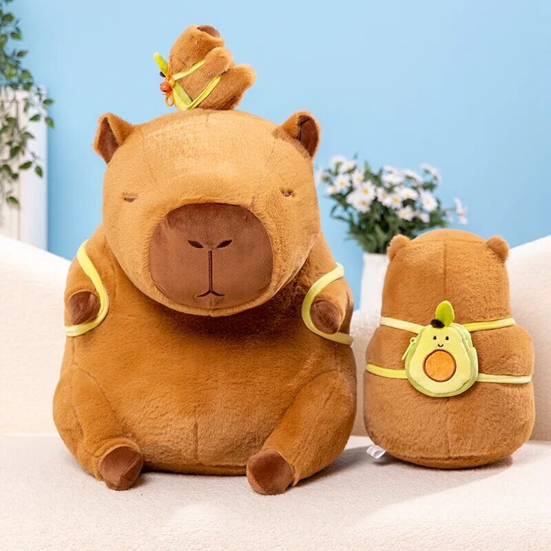 BowLift | The Kawaii Capybara with Mini Avocado Backpack Plushie