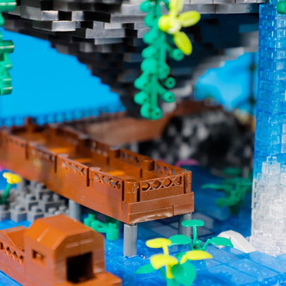 Skanto | Fossfall Japanese House Sakura Floating Island Nano Building Blocks | Limited Stock
