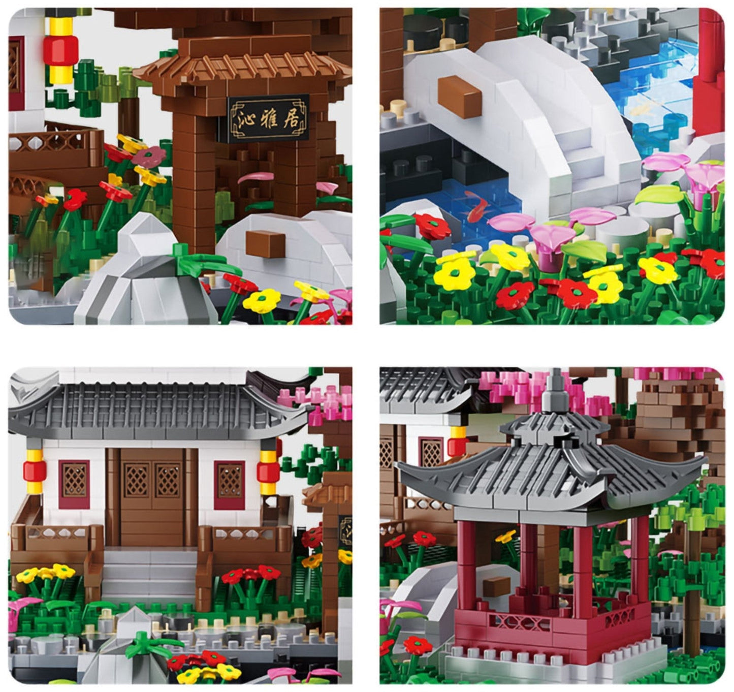 Skanto | Fossfall Japanese House Sakura Floating Island Nano Building Blocks | Limited Stock