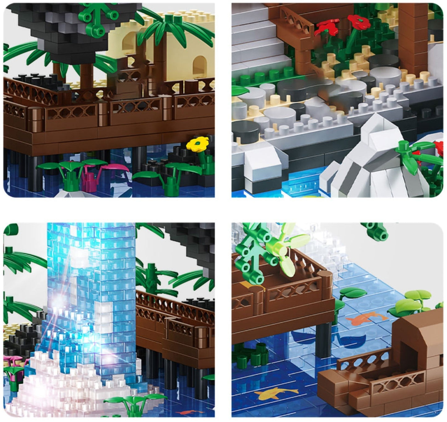 Skanto | Fossfall Japanese House Sakura Floating Island Nano Building Blocks | Limited Stock