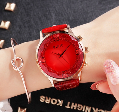Skanto | Luxury Diamond Genuine Leather Women's Watch
