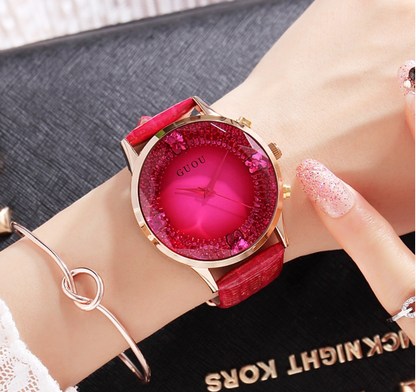 Skanto | Luxury Diamond Genuine Leather Women's Watch