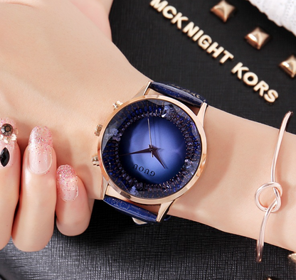 Skanto | Luxury Diamond Genuine Leather Women's Watch