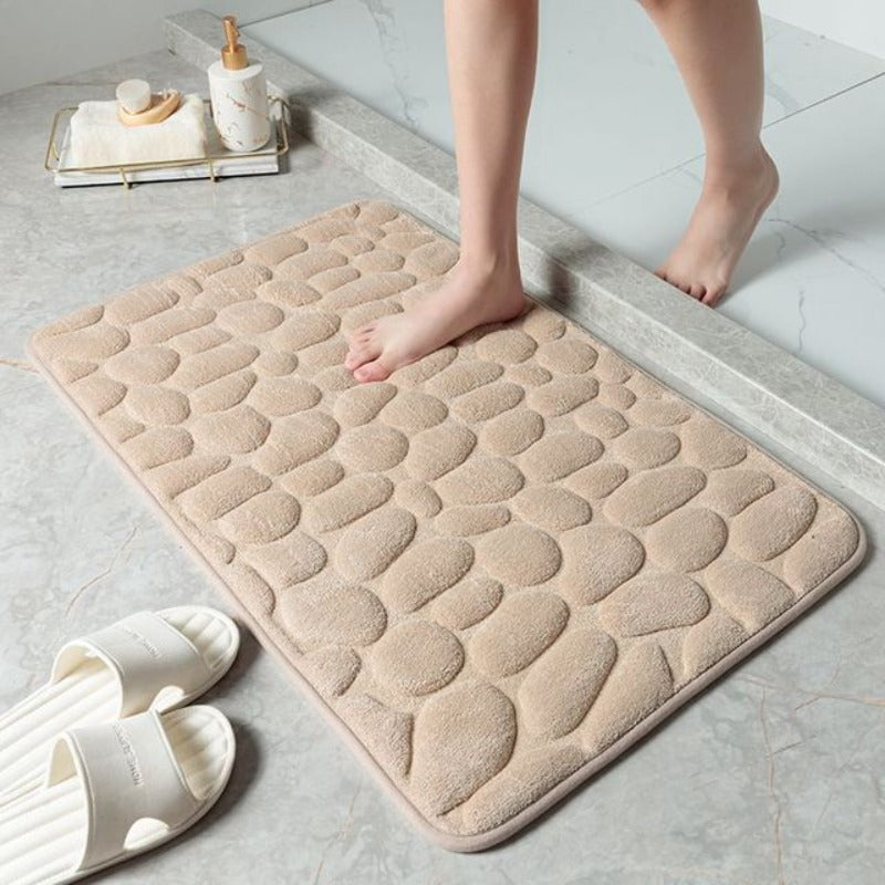 Pebble Design Bathroom Mat with Memory Foam