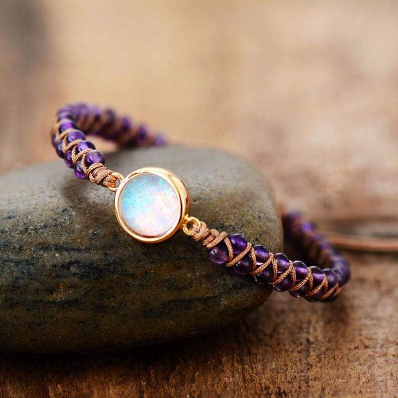 Skanto | Amethyst-Opal Yoga Bracelet - Aurielle