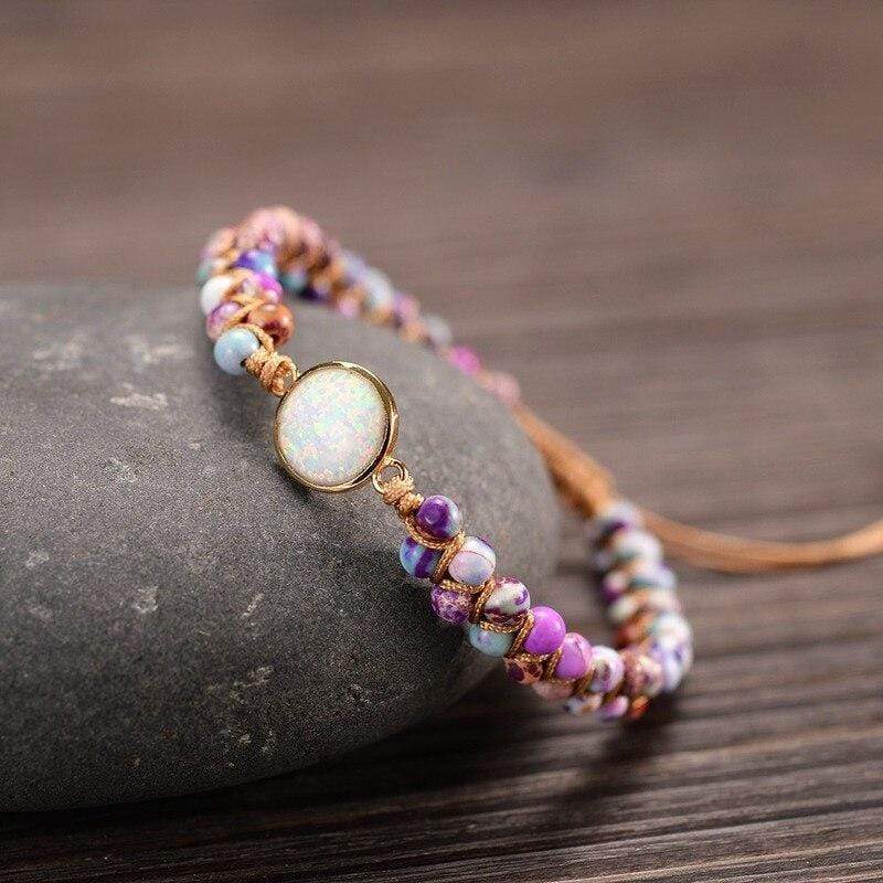 Skanto | Amethyst-Opal Yoga Bracelet - Aurielle