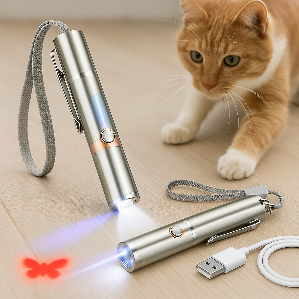 Skanto | Rechargeable Stainless Steel Laser Cat Toy