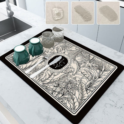 Kitchen Drain Mat Absorbent Drying Mat Table Protector Underlay | Brehn