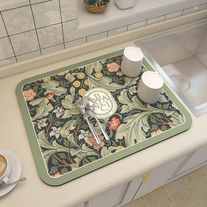 Kitchen Drain Pad Absorbent Drying Mat Countertop Protector Placemat | Bowlift