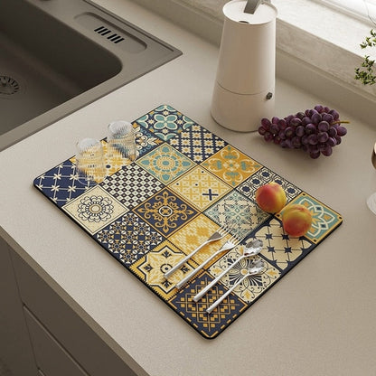 Kitchen Drain Mat Absorbent Drying Mat Table Protector Underlay | Brehn