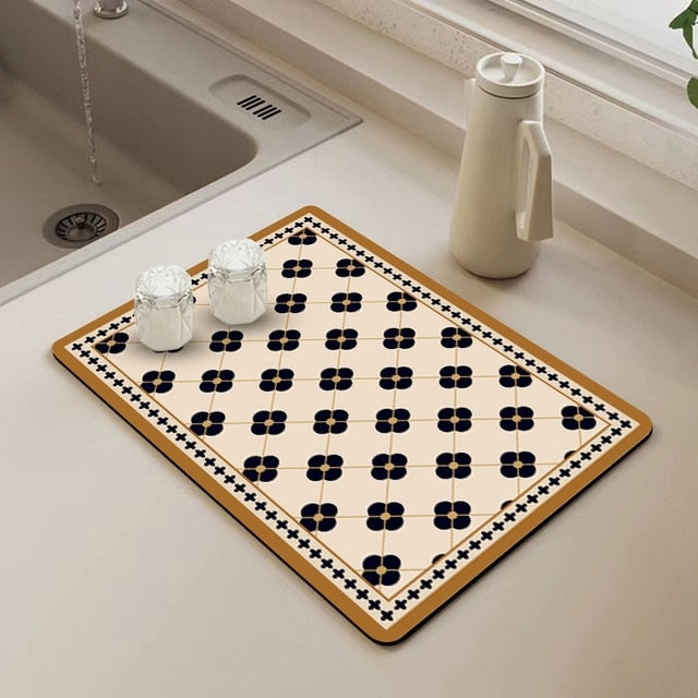 Kitchen Drain Pad Absorbent Drying Mat Countertop Protector Placemat | Bowlift