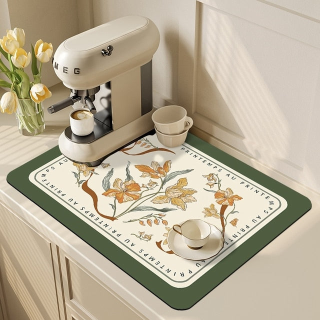 Kitchen Drain Pad Absorbent Drying Mat Countertop Protector Placemat | Bowlift