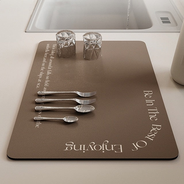 Kitchen Drain Pad Absorbent Drying Mat Countertop Protector Placemat | Bowlift