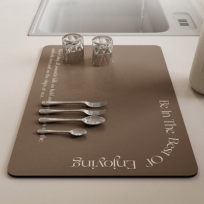 Kitchen Drain Pad Absorbent Drying Mat Countertop Protector Placemat | Bowlift
