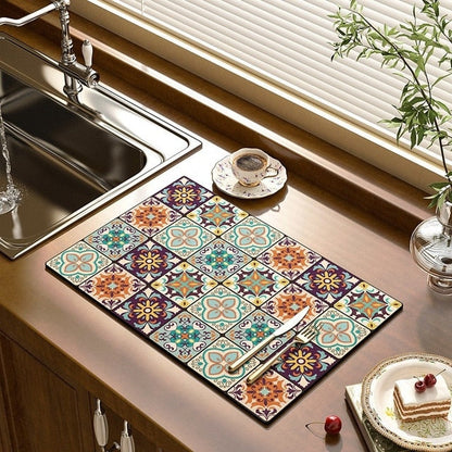 Kitchen Drain Mat Absorbent Drying Mat Table Protection Pad | Karnz